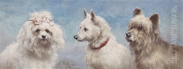 Die Angebetete Hundedame Oil Painting by Carl Reichert