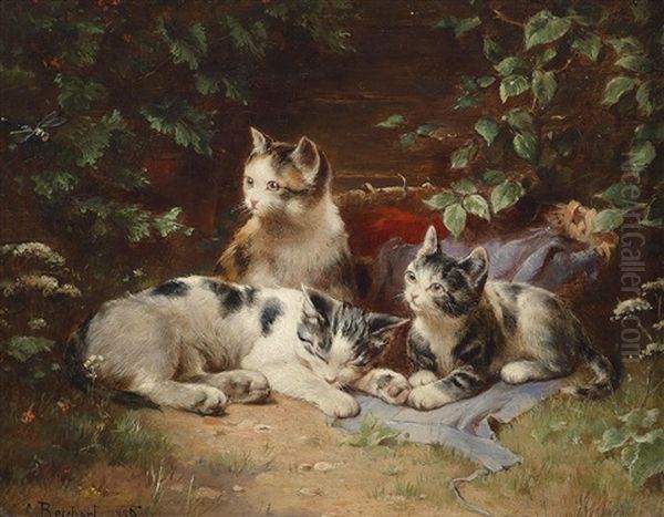 Katzenkinder Oil Painting by Carl Reichert