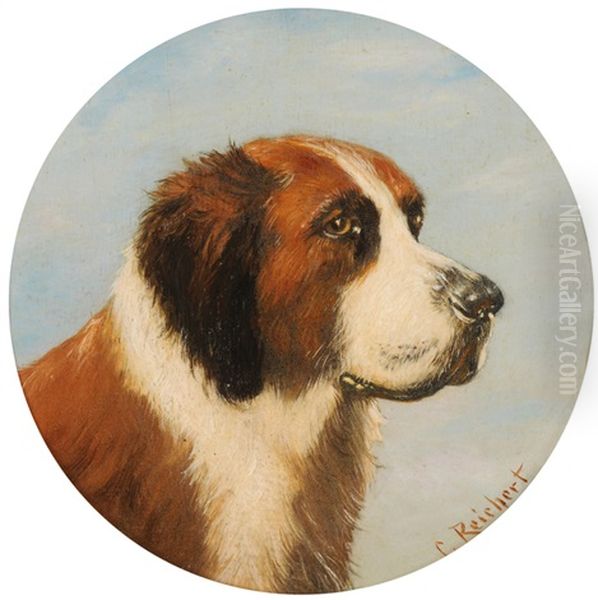 Bernhardinerhund Oil Painting by Carl Reichert