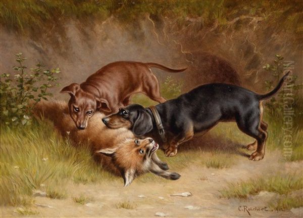 Jagdbeute Oil Painting by Carl Reichert