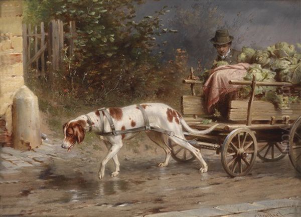 Auf Dem Weg Zum Markt Oil Painting by Carl Reichert