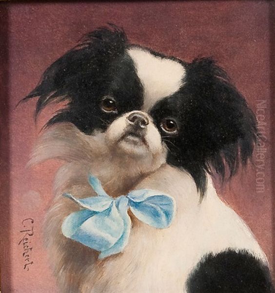 Portrait Of A Dog Oil Painting by Carl Reichert