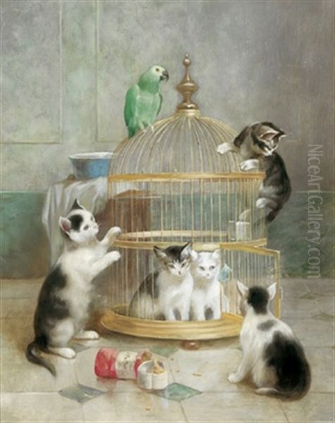 Katzenspiele Oil Painting by Carl Reichert