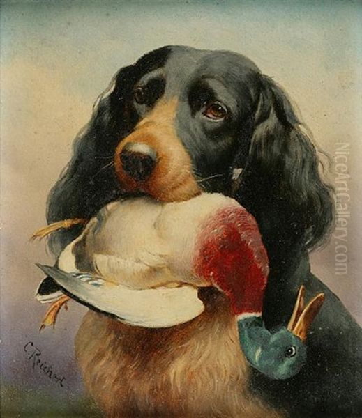 Gordon Setter With Stockerpel by Carl Reichert