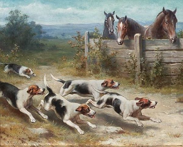 The Chase Oil Painting by Carl Reichert