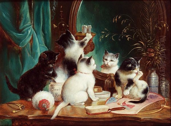 Eitle Katzchen Oil Painting by Carl Reichert