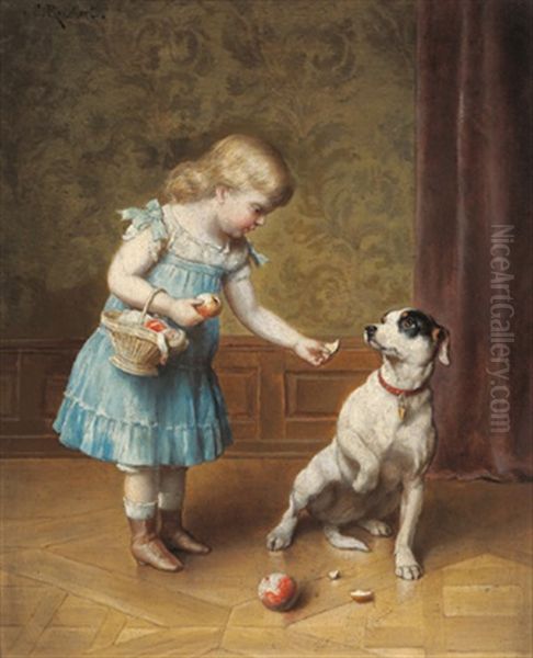 Ein Stuck Fur Dich Oil Painting by Carl Reichert