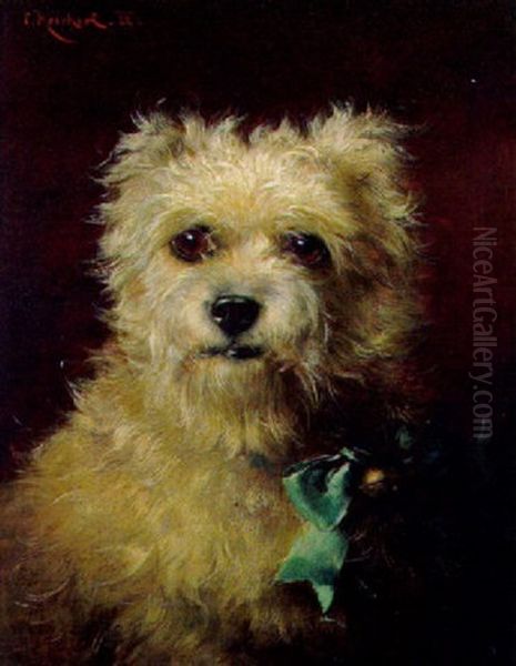 Portrat Eines Hundes Mit Glockchen Oil Painting by Carl Reichert