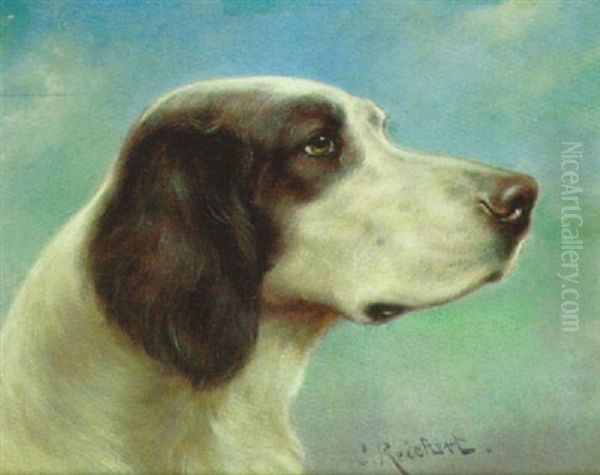 Portrait Eines Hundes Oil Painting by Carl Reichert