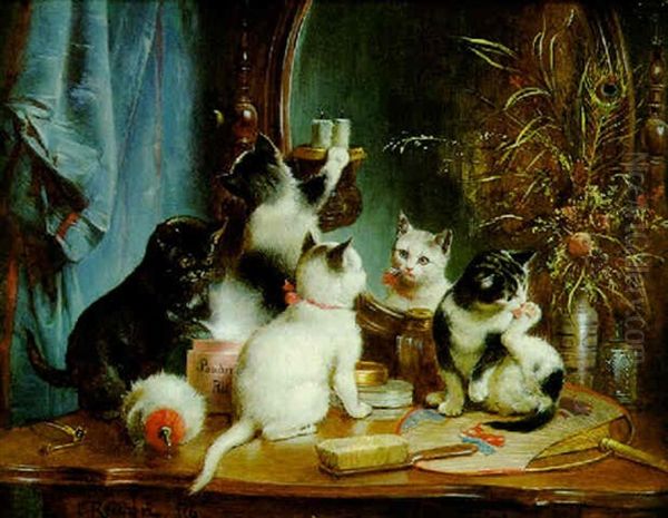 Eitle Katzchen Oil Painting by Carl Reichert