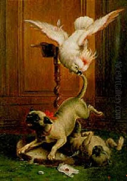 A Tempting Target Oil Painting by Carl Reichert