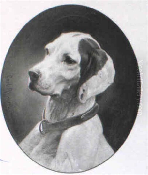 Flambeau - A Dog Portrait Oil Painting by Carl Reichert