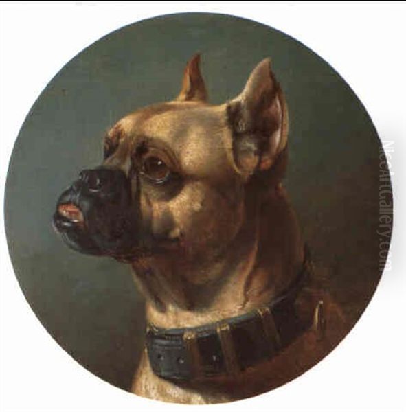 Bulldogge Oil Painting by Carl Reichert