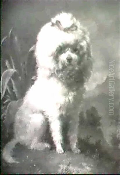 Poodle In The Andes Oil Painting by Carl Reichert