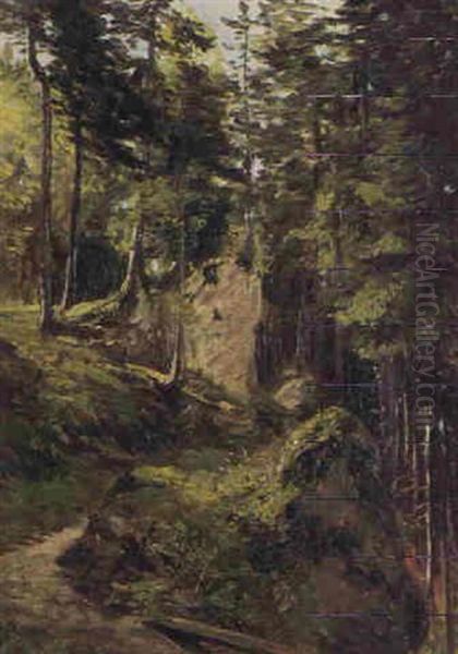 Waldweg Im Sommer Oil Painting by Jean-Joseph Reichlen