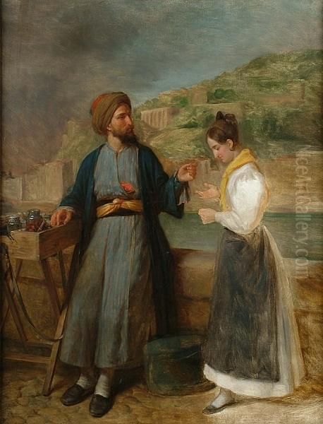 The Street Seller Oil Painting by Claude Bonnefond