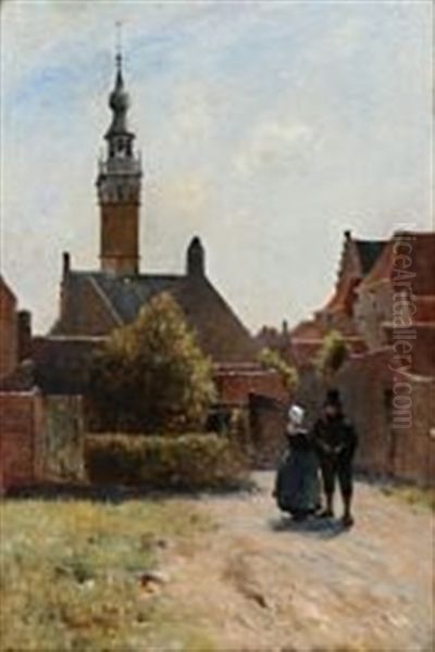 View From Veere, Netherlands Oil Painting by Archibald David Reid