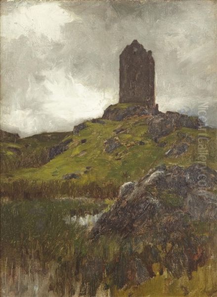 Smaylholm Tower, Roxburghshire Oil Painting by George Reid