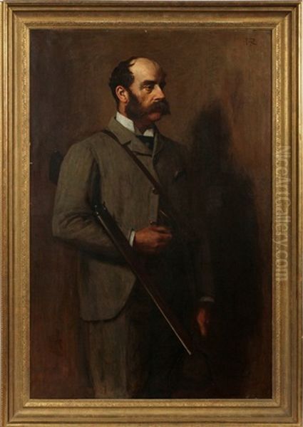 Portrait Of A Hunter Oil Painting by George Reid