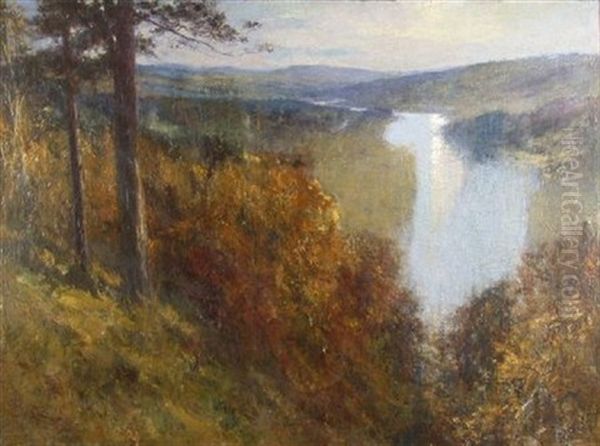 The River Spey From Tomanurie Hut Oil Painting by George Reid