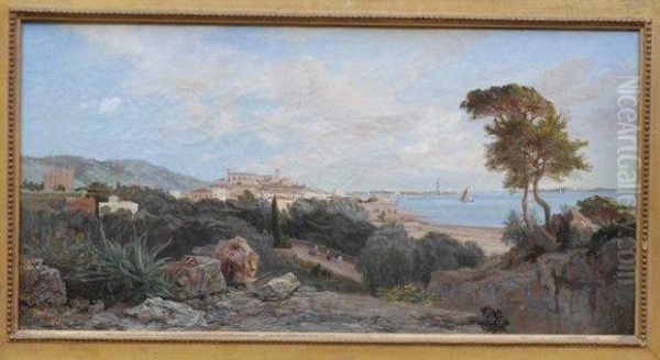 Vue De Cannes Oil Painting by Henri-Arthur Bonnefoy