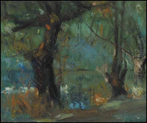 The Pond Oil Painting by George Agnew Reid