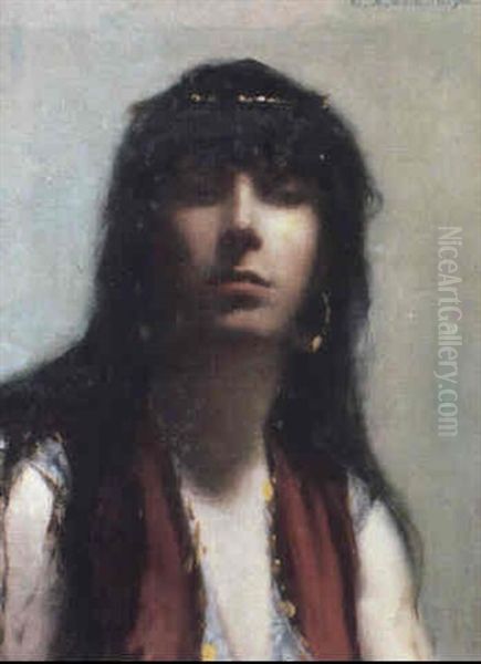 Gypsy Girl Oil Painting by George Agnew Reid