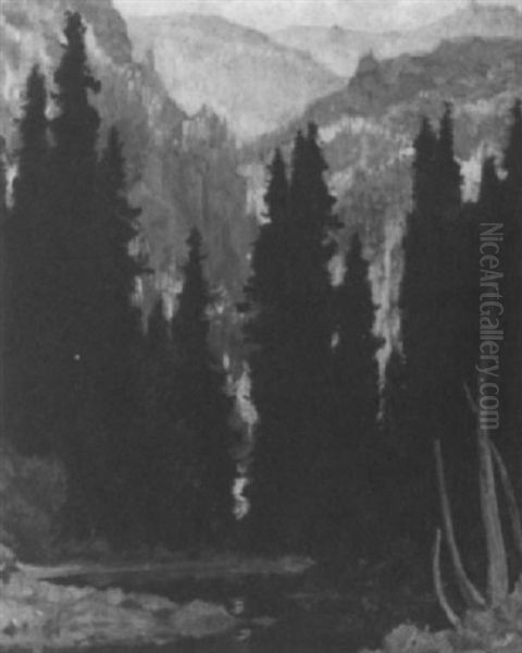 Black Spruce, Algoma Valley Oil Painting by George Agnew Reid