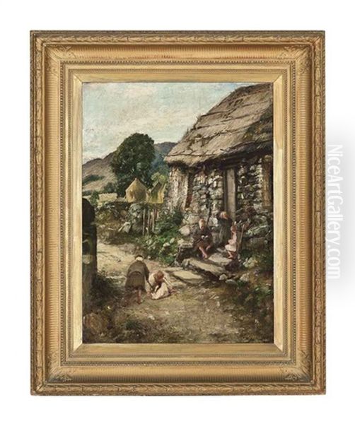 Children Playing Oil Painting by George Ogilvy Reid