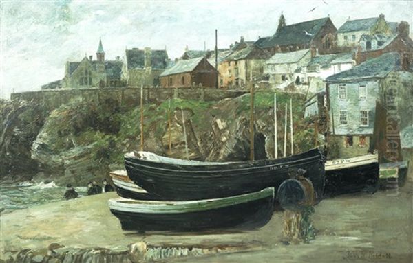 Port Isaac, Cornwall Oil Painting by John Robertson Reid