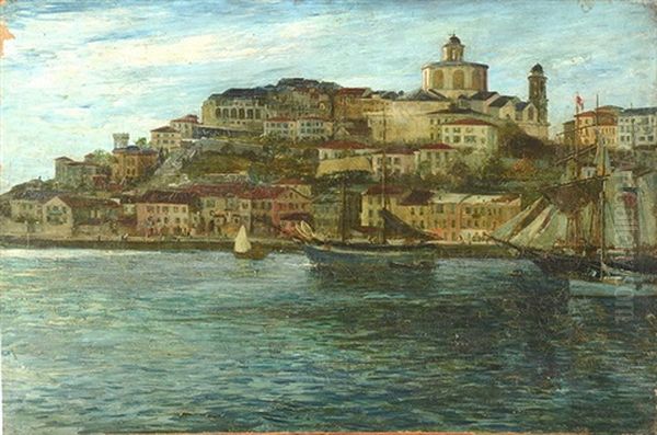 Harbour Town Oil Painting by John Robertson Reid