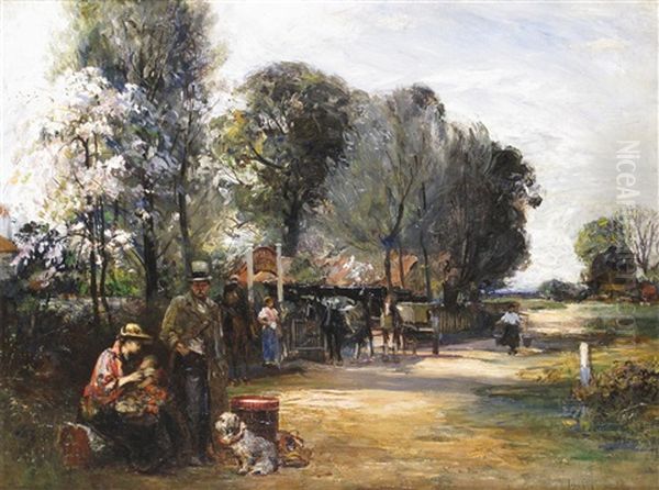 Gipsies At The Bell Inn Oil Painting by John Robertson Reid