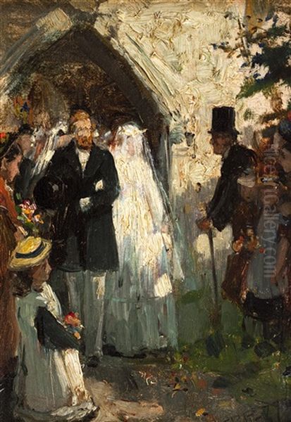 The Village Wedding Oil Painting by John Robertson Reid