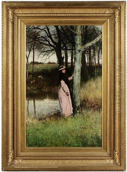 The Village Maiden- The Village Maiden Came To Read Her Own Dear Name Oil Painting by John Robertson Reid