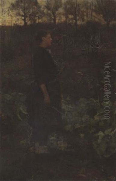 Magd Im Krautgarten Oil Painting by John Robertson Reid