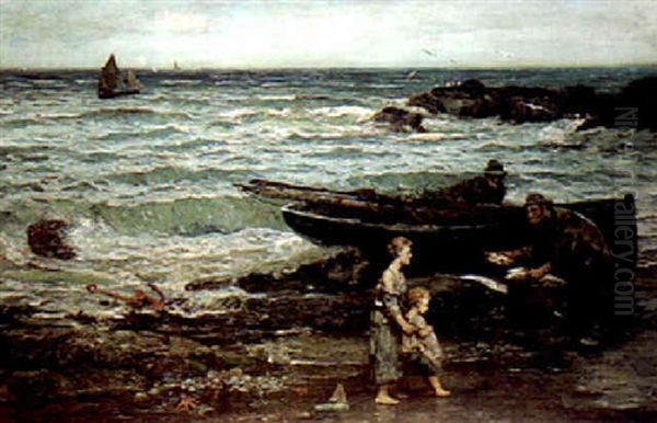 The Day's Catch Oil Painting by John Robertson Reid