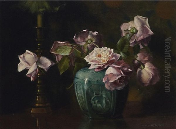 Still Life With Flowers Oil Painting by Mary Augusta Hiester Reid