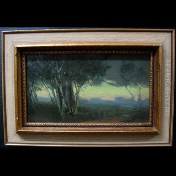 Evening Landscape Study Oil Painting by Mary Augusta Hiester Reid