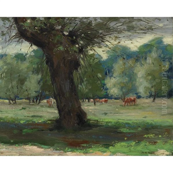 The Pasture Oil Painting by Mary Augusta Hiester Reid