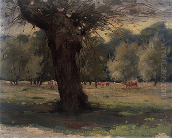 The Pasture Oil Painting by Mary Augusta Hiester Reid