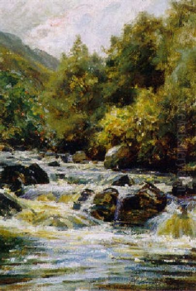 Tallandschaft Mit Wildbach Oil Painting by Robert Payton Reid