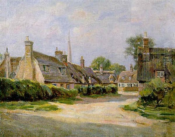 Cottages, Hayward Oil Painting by Robert Payton Reid