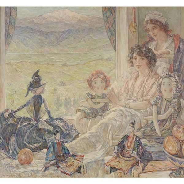 Portrait Of Miss Marion Wilma Sells Oil Painting by Robert Reid