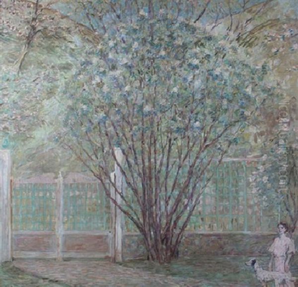 White Lilacs Oil Painting by Robert Reid