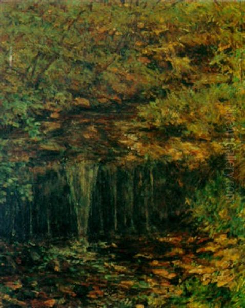 Woodland Stream Oil Painting by Robert Reid