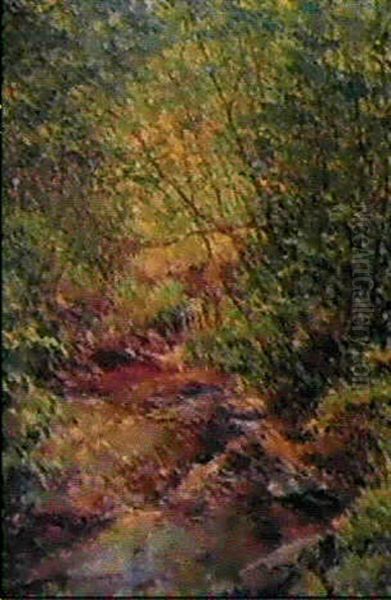 Midsummer Brook Oil Painting by Robert Reid