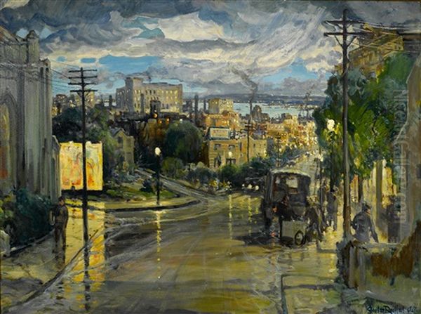 Rainy Evening Oil Painting by Charles Reiffel