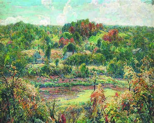 Spring Landscape With House Oil Painting by Charles Reiffel