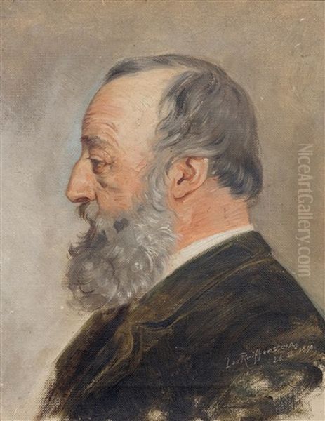 Portrait Of Gottfried Keller Oil Painting by Leo Reiffenstein