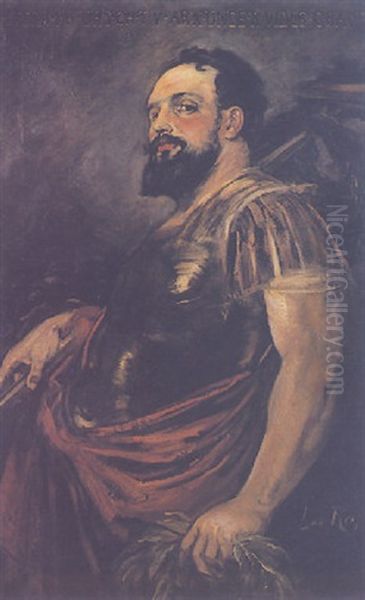 Hans Makarat In The Costume Of A Roman General Oil Painting by Leo Reiffenstein